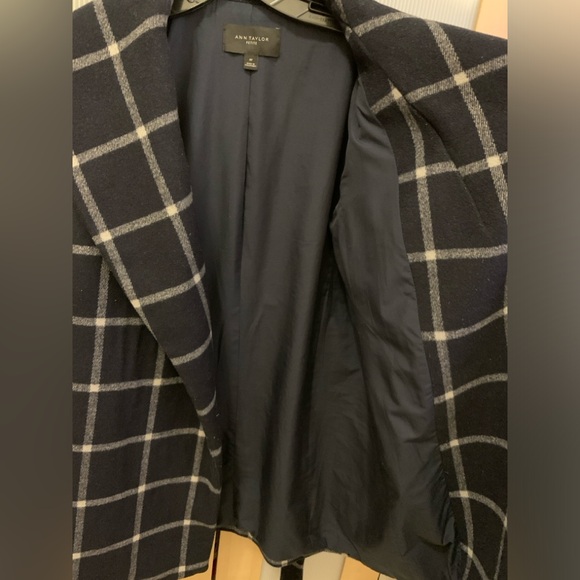 Ann Taylor wool blend windowpane coat Size MP - Picture 13 of 16